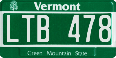 VT license plate LTB478
