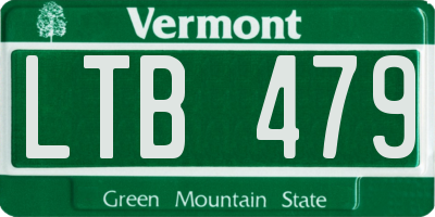 VT license plate LTB479