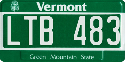 VT license plate LTB483