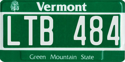 VT license plate LTB484