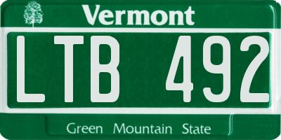VT license plate LTB492