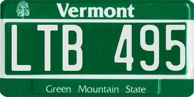 VT license plate LTB495