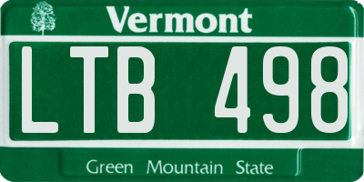 VT license plate LTB498