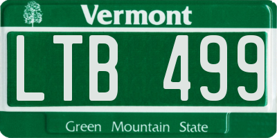 VT license plate LTB499