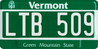 VT license plate LTB509