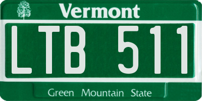 VT license plate LTB511
