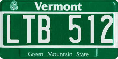 VT license plate LTB512