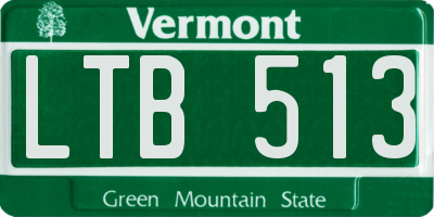 VT license plate LTB513
