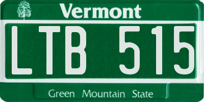 VT license plate LTB515