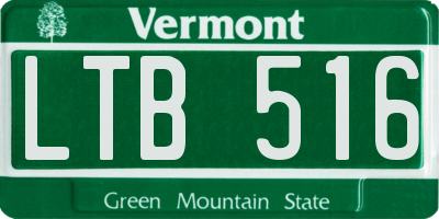 VT license plate LTB516