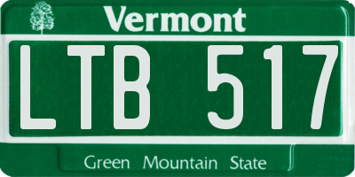 VT license plate LTB517