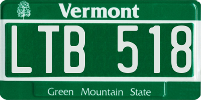 VT license plate LTB518