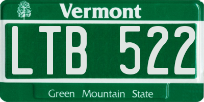 VT license plate LTB522
