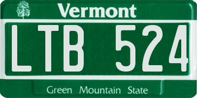 VT license plate LTB524