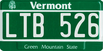 VT license plate LTB526