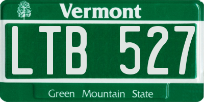 VT license plate LTB527