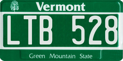 VT license plate LTB528