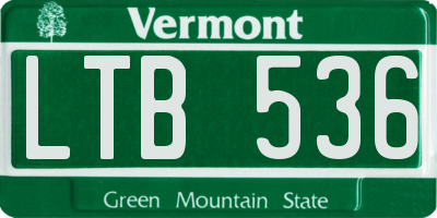 VT license plate LTB536
