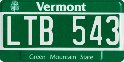 VT license plate LTB543