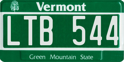 VT license plate LTB544