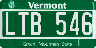 VT license plate LTB546