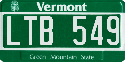 VT license plate LTB549