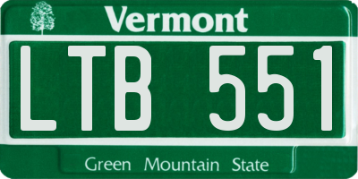 VT license plate LTB551
