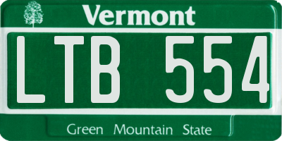VT license plate LTB554