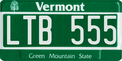 VT license plate LTB555
