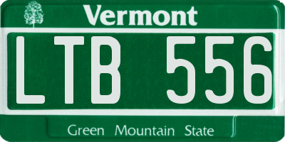 VT license plate LTB556