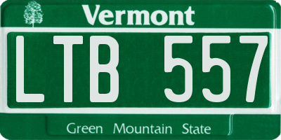 VT license plate LTB557