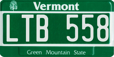 VT license plate LTB558