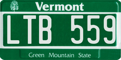 VT license plate LTB559