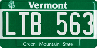 VT license plate LTB563