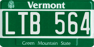 VT license plate LTB564