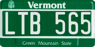 VT license plate LTB565