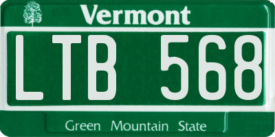 VT license plate LTB568