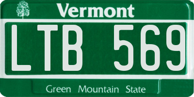 VT license plate LTB569