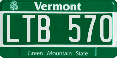 VT license plate LTB570