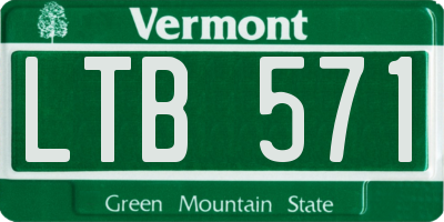 VT license plate LTB571