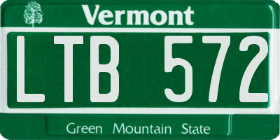 VT license plate LTB572