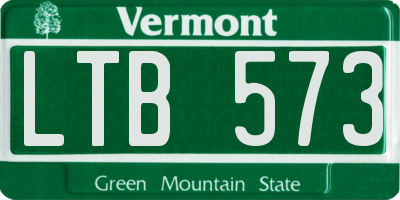 VT license plate LTB573