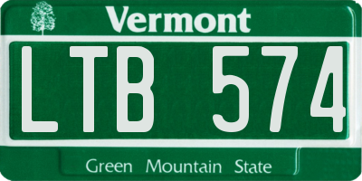 VT license plate LTB574