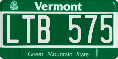 VT license plate LTB575