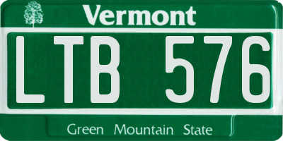 VT license plate LTB576