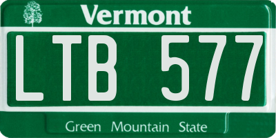 VT license plate LTB577