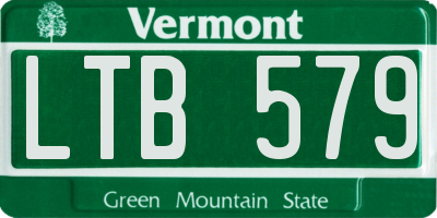 VT license plate LTB579
