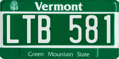 VT license plate LTB581