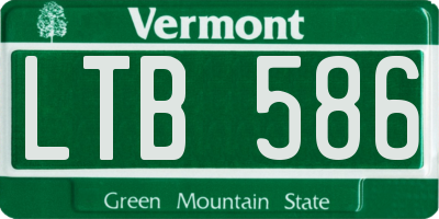 VT license plate LTB586