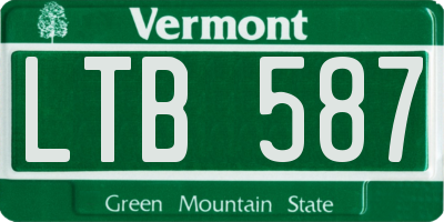VT license plate LTB587